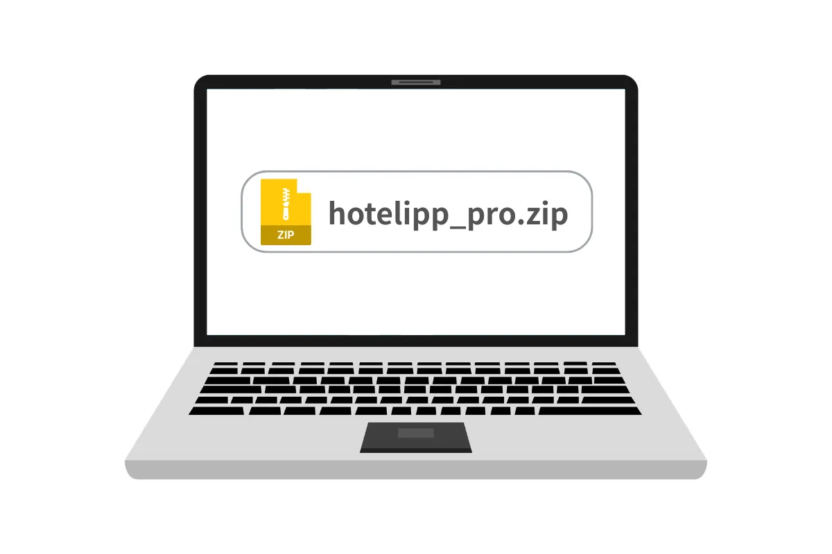 ホテリップPROのZIPファイルをダウンロード画面